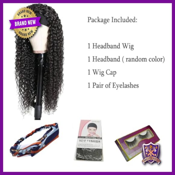 22 Inch Glueless Headband Wig Brazilian Human Hair Deep Wave 150% Density
